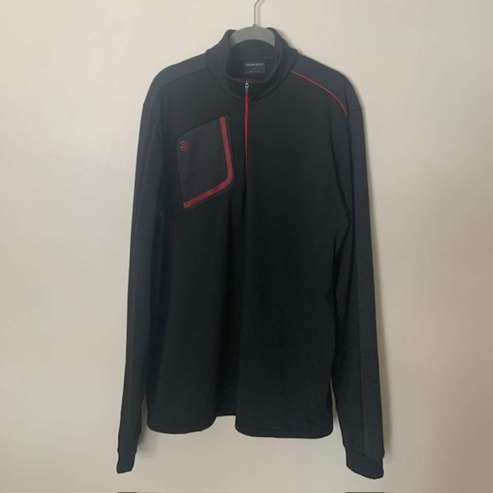 Galvin Green Men's Performance 1/4 Zip Golf Pullover - Black/Red - Size XL - EUC
